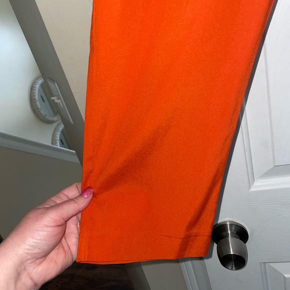 KRISTENSEN DU NORD BEAUTIFUL ORANGE SILK PLEATED DRAWSTRING PANTS SZ 1/US 4 NWT - Picture 2 of 9